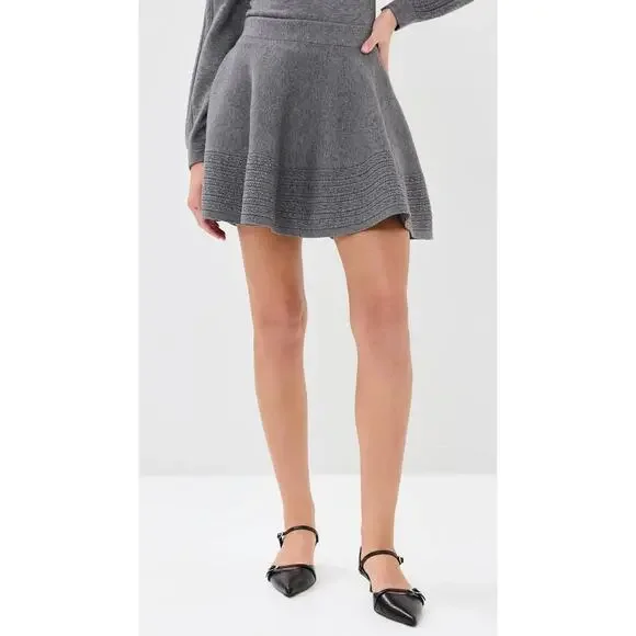 Tuckernuck Hill House Gray Constantine Knit Mini Skirt Size Medium - Picture 2 of 8